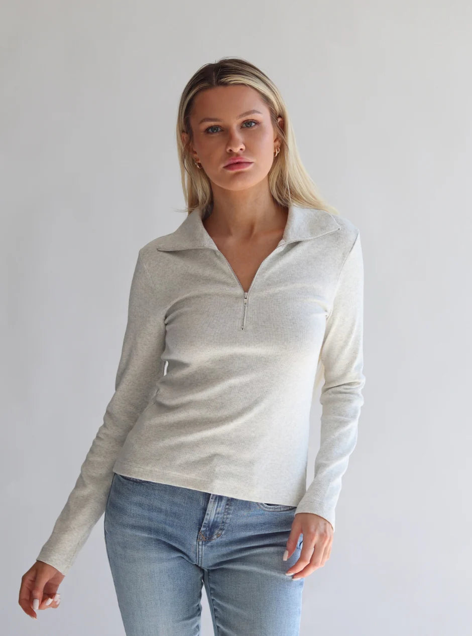 Loren Zip Long Sleeve Top