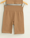 Rosie Ribbed Biker Short in Chocolate