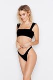 Miley Double Strap Top in Shimmer Jet