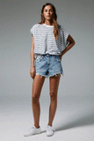 Nova Relaxed High Rise Cut Off Shorts in Bowery