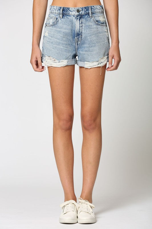 Sabrina Distressed Mom Short