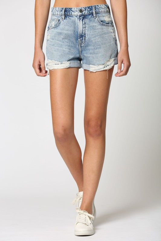 Sabrina Distressed Mom Short