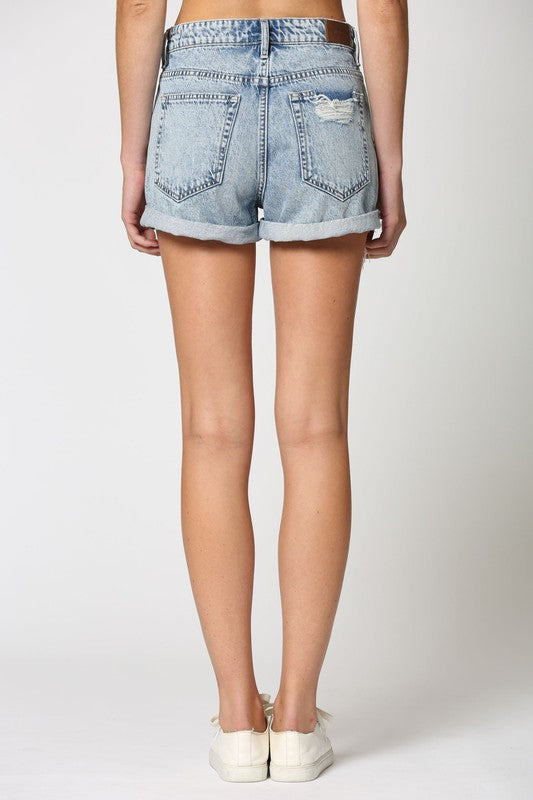 Sabrina Distressed Mom Short