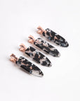 Eco-Friendly Creaseless Clips 4pc Set - Black Terrazzo