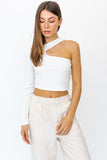 Nickie One Shoulder Top in White