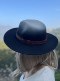Sandra Ombre Panama Hat Black