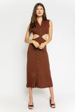 Rory Cutout Maxi Dress in Brown