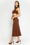 Rory Cutout Maxi Dress in Brown