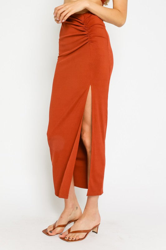 Vikki Midi Skirt in Orange