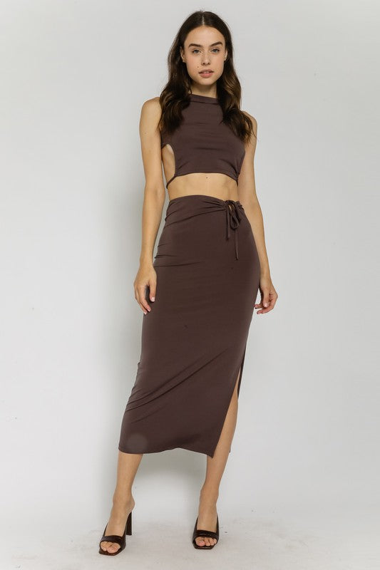 Berlin Midi Skirt in Brown FLASH SALE