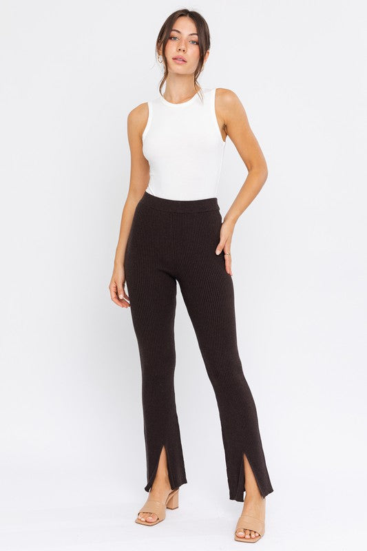 Jordan Split Front Pants in Brown