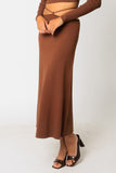 Jacie Strappy Midi Skirt in Brown