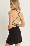 Annie Tie Back Tank Dress in Black