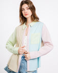 Franklyn Colorblock Stripe Top in Orange Mint