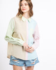 Franklyn Colorblock Stripe Top in Orange Mint