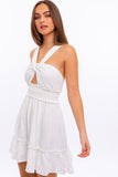 James Halter Tiered Dress in White