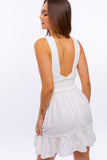 James Halter Tiered Dress in White