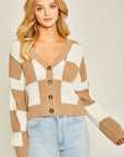 Bodi Checkered Button Sweater