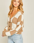 Bodi Checkered Button Sweater