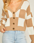 Bodi Checkered Button Sweater