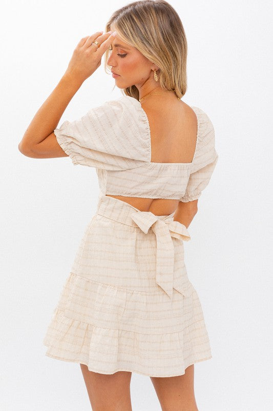 Mora Cutout Tie Back Dress Cream / Large Mora Cutout Tie Back Dress Cream / Large