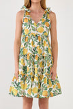 Ayrin Lemon Print Dress