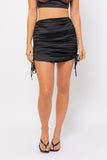 Fiona Side Ruched Satin Skirt
