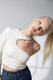 Abigail One Shoulder Top in Ivory