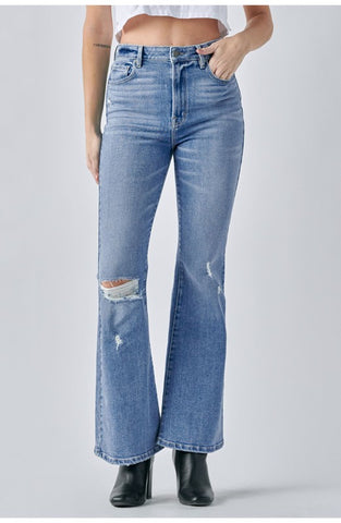 Vicky Distressed Flare Jean