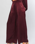 Rosa Pleated Satin Pant