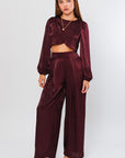 Rosa Pleated Satin Pant