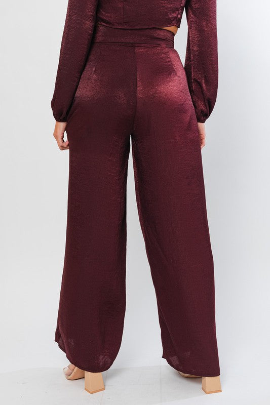 Rosa Pleated Satin Pant