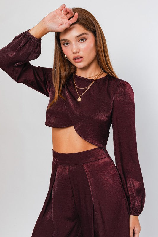 Rosa Satin Crossover Top