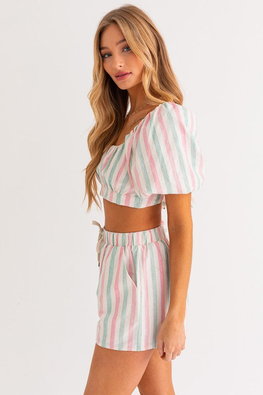 Zelda Stripe Crop Top