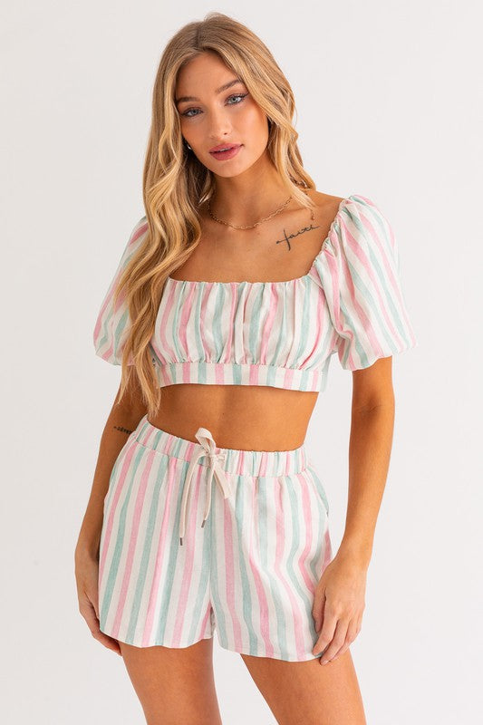 Zelda Stripe Crop Top