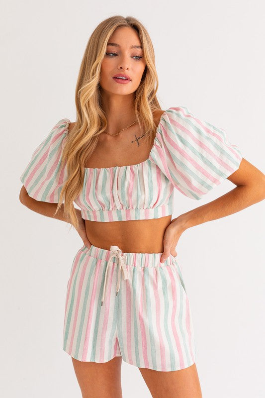 Zelda Stripe Crop Top