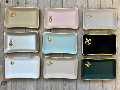 Rectangle or Round Gold Accent Dish