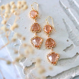 Faceted Coral Crystal Earring