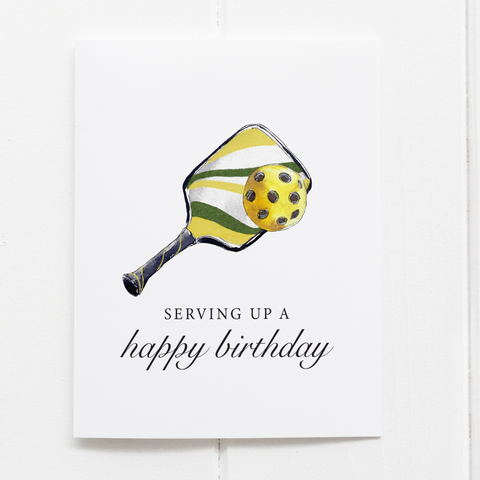 Serving Up A Happy Birthday Pickleball Card