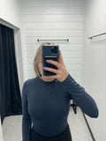 Brielle Mockneck Bodysuit in Blue