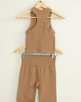 Rosie Ribbed Biker Short in Chocolate