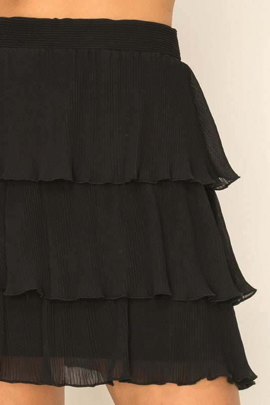 Frannie Pleated Tiered Skirt