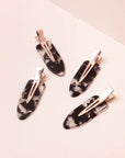 Eco-Friendly Creaseless Clips 4pc Set - Black Terrazzo