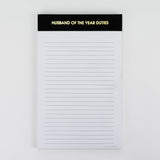 Husband of the Year Duties Notepad