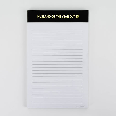 Husband of the Year Duties Notepad