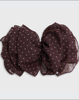 Recycled Chiffon Polka Dot Bow Barrette