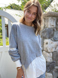 Cade Knit Sweater Shirt Tunic in Grey