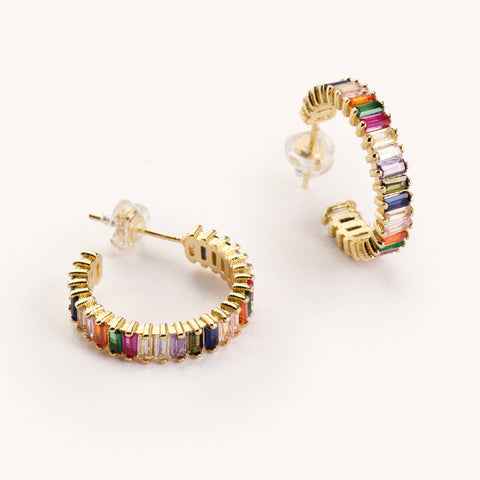 Rainbow Shimmer Hoops