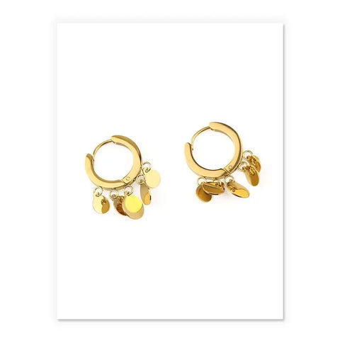 18K Gold Sequin Earring