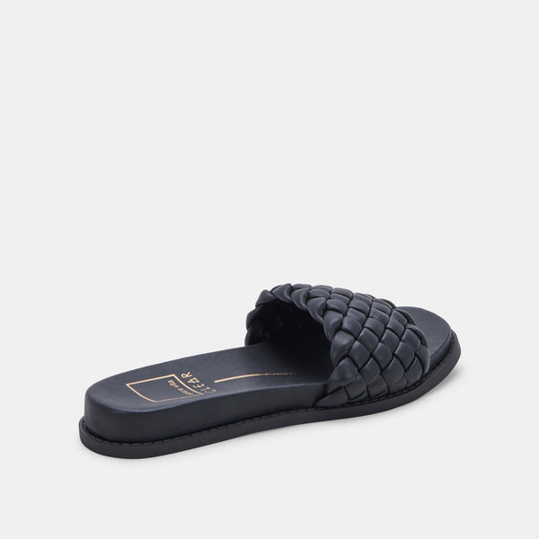 Grazie Woven Slide Sandal in Black
